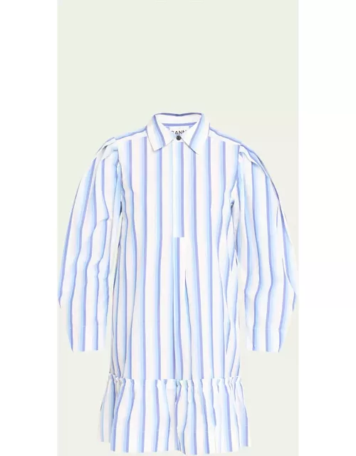 Stripe Cotton Mini Shirtdres