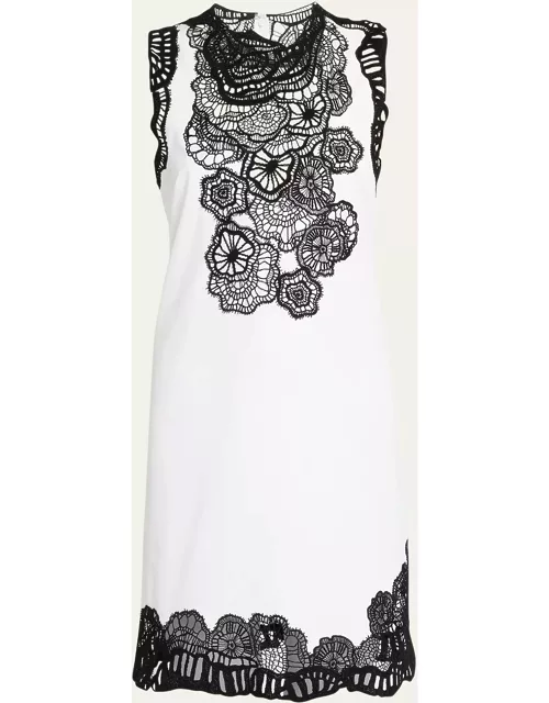 Embroidered Lace Shift Dres