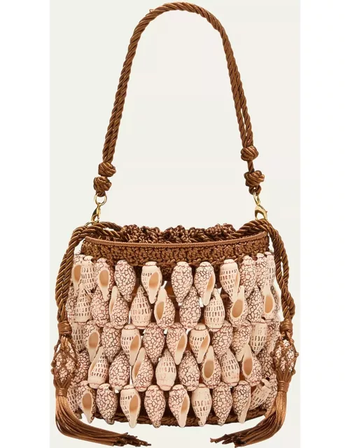 Nadia Seashell Tassel Bucket Bag