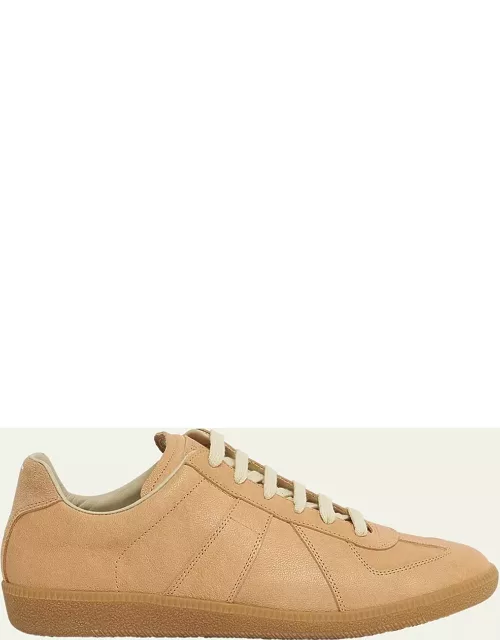 Replica Mixed Leather Low-Top Sneaker
