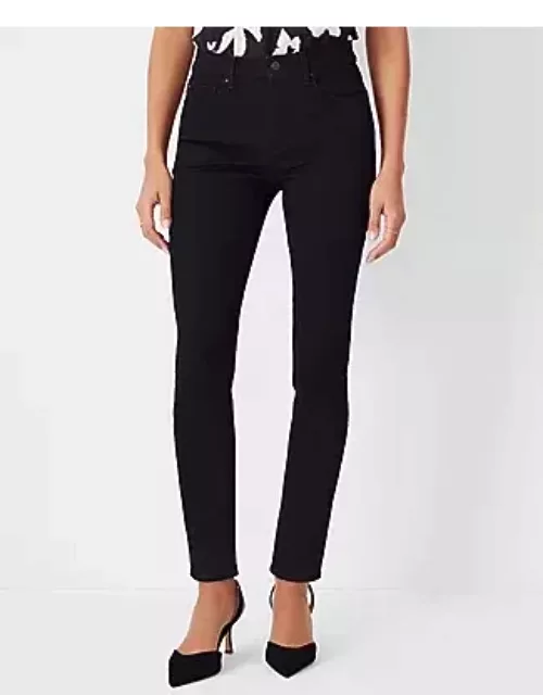 Ann Taylor Mid Rise Skinny Jeans in Classic Black Wash - Curvy Fit