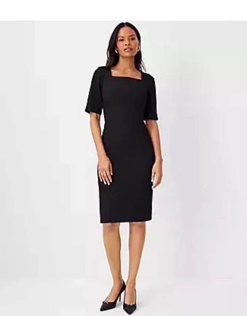Ann Taylor The Elbow Sleeve Square Neck Dress in Seasonless Stretch - Curvy Fit