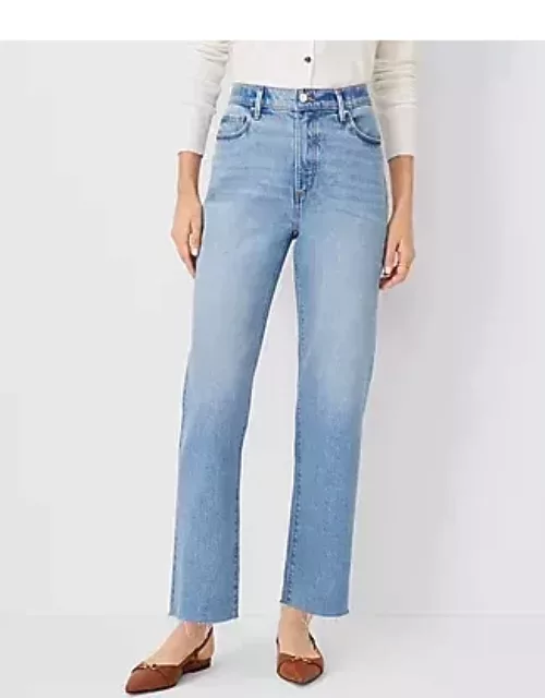 Ann Taylor AT Weekend Fresh Cut High Rise Straight Jeans in Light Vintage Wash - Curvy Fit