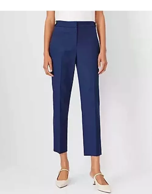 Ann Taylor The Button Tab High Rise Eva Ankle Pant in Polished Denim - Curvy Fit