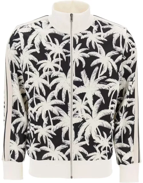PALM ANGELS zip-up sweatshirt with palms print