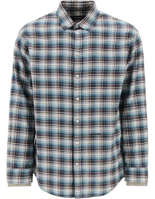 DSQUARED2 check shirt with layered sleeve