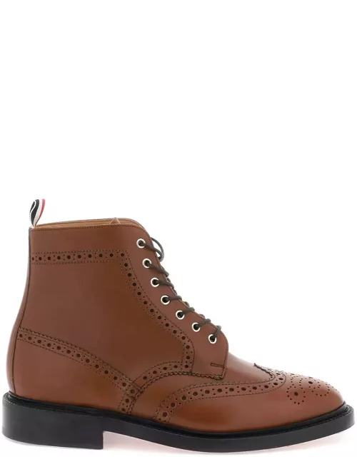 THOM BROWNE wingtip ankle boots with brogue detail