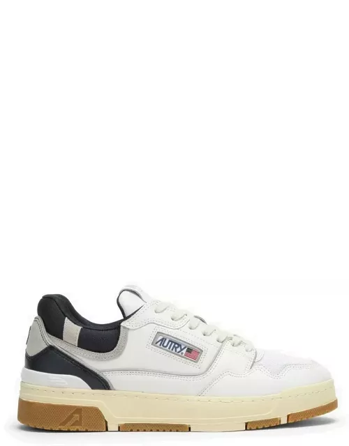 White/blue leather and suede CLC trainer