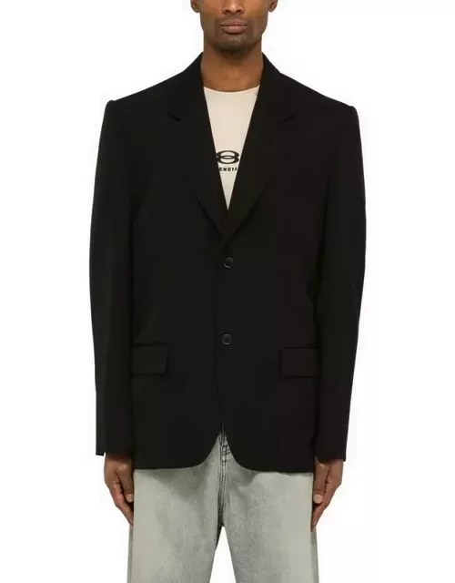 Black wool single-breasted jacket
