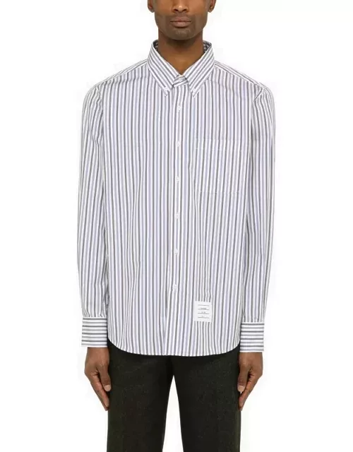 Navy/white striped poplin shirt