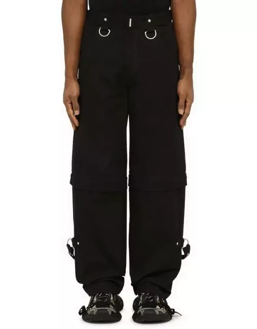 Black trousers with removable bottom