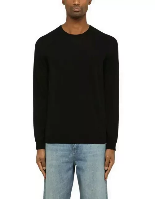 Black cotton crew-neck sweater