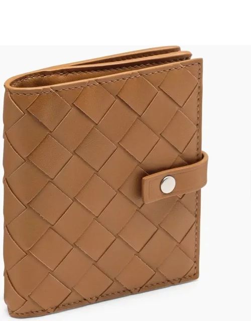 Camel-coloured Braided Wallet
