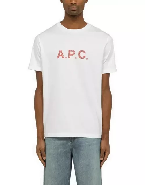 Logoed white/red crewneck t-shirt