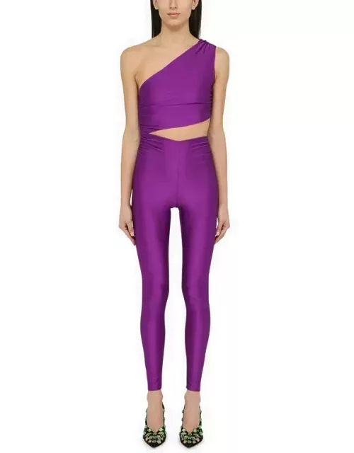Purple symmetrical close-fitting jumpsuit