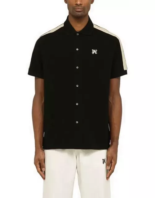 Black short-sleeved polo shirt with Monogra