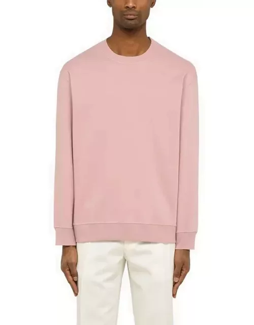 Pink crewneck sweater in cotton