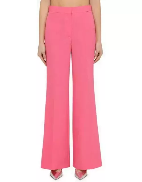 Pink wool-blend palazzo trouser