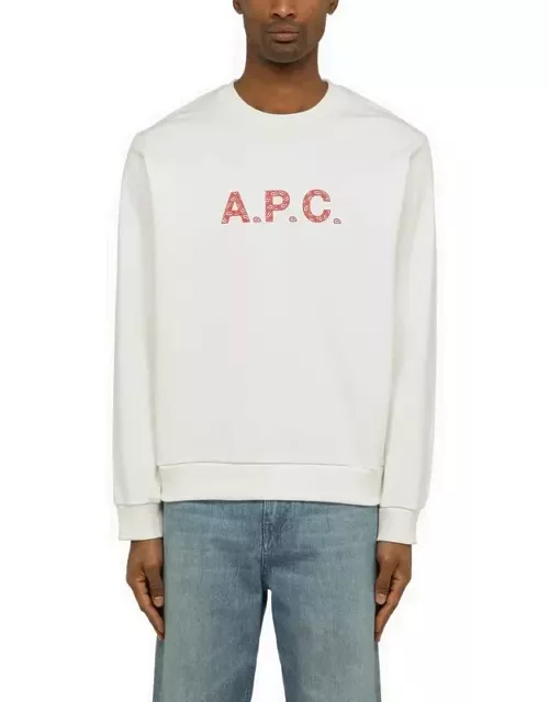 Logoed white/red crewneck sweatshirt