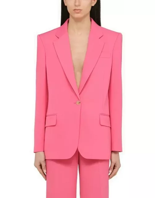 Pink single-breasted jacket in woo