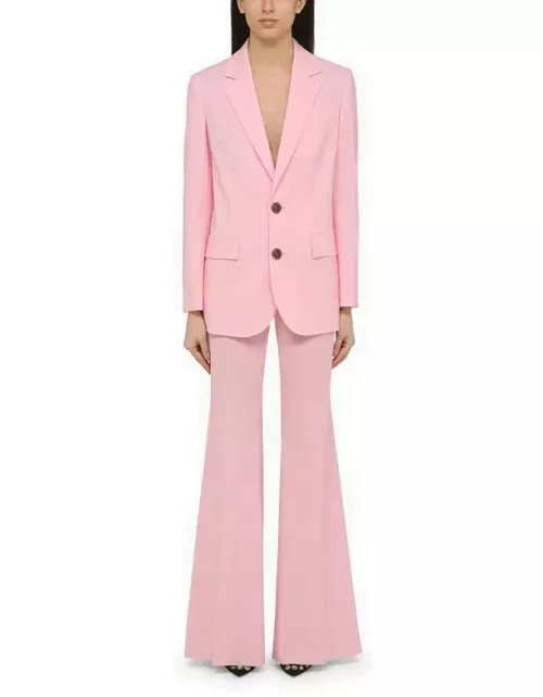 Pink wool-blend palazzo trouser