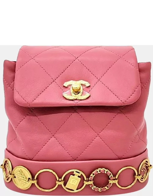 Chanel Leather Pink Small Backpack