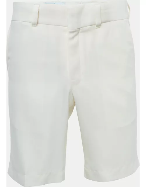 Casablanca White Wool Gabardine Bermuda Shorts
