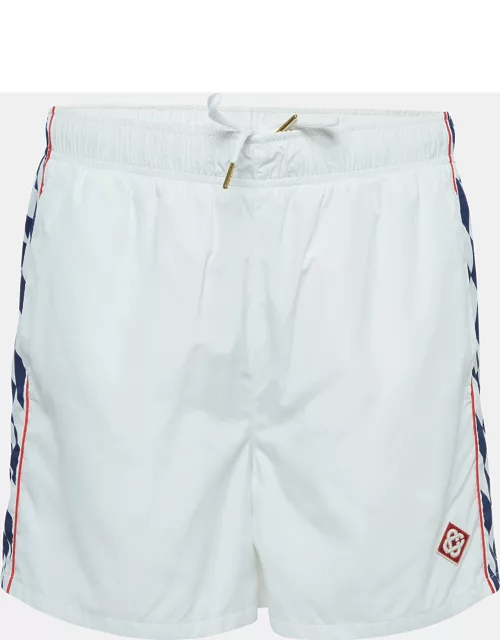 Casablanca White Printed Synthetic Track Shorts