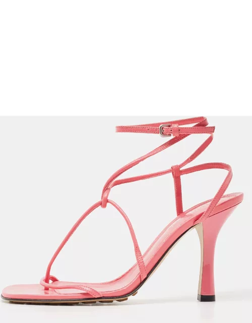 Bottega Veneta Pink Leather Ankle Strap Sandal
