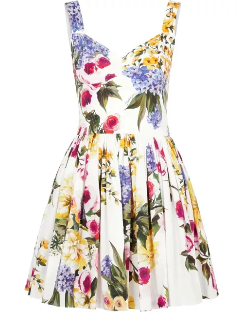Dolce & Gabbana Floral-print Cotton Mini Dress - Multicoloured - 42 (UK10 / S)