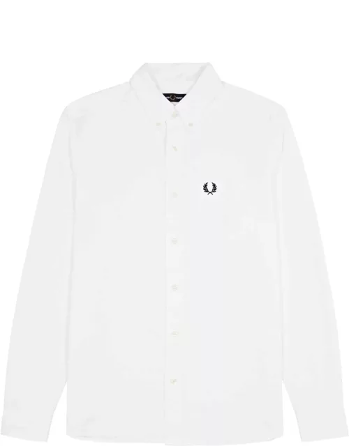 Fred Perry Logo-embroidered Cotton Oxford Shirt - White