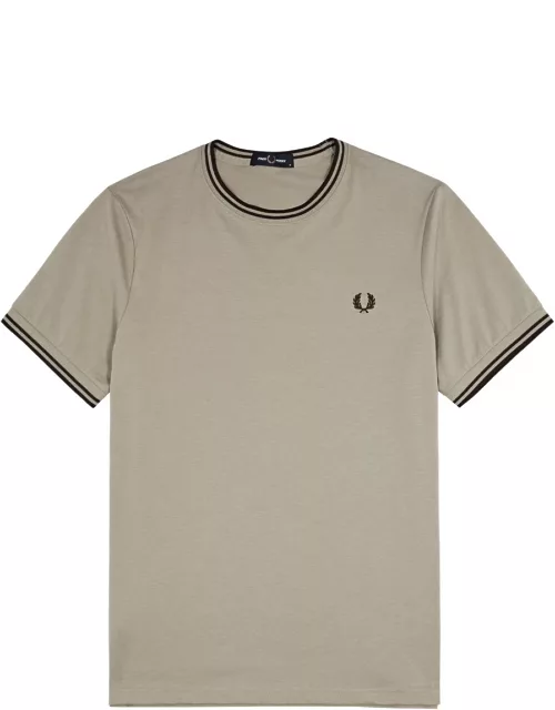 Fred Perry Logo-embroidered Cotton T-shirt - Sand