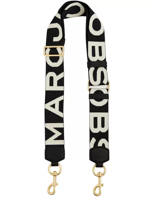Marc Jacobs Logo-jacquard Canvas bag Strap - Black And White