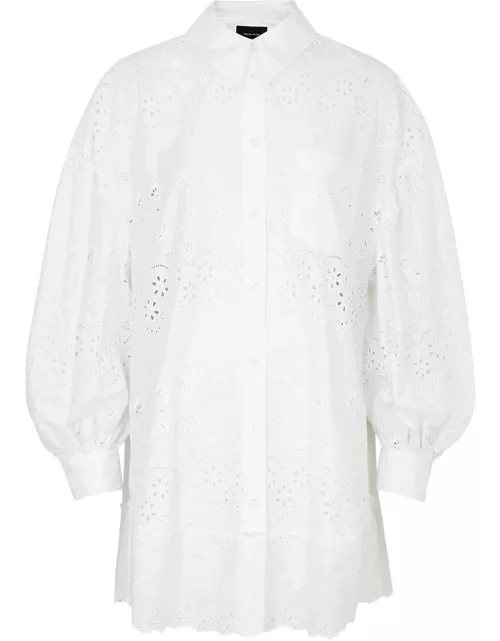 Simone Rocha Broderie Anglaise Cotton Shirt Dress - White - 12 (UK12 / M)