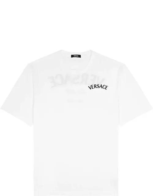Versace Milano Logo-embroidered Cotton T-shirt - White