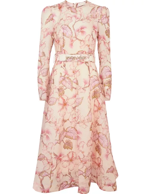 Zimmermann Matchmaker Floral-print Organza Midi Dress - Pink - 4 (UK 16 / XL)