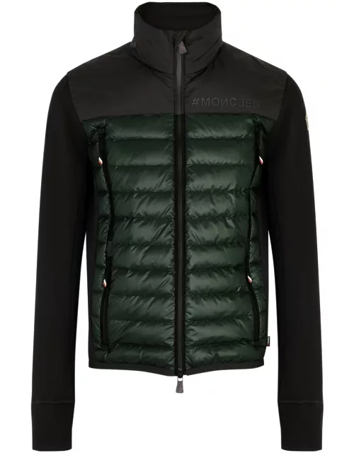 Moncler Grenoble Quilted Shell and Stretch-jersey Cardigan - Green