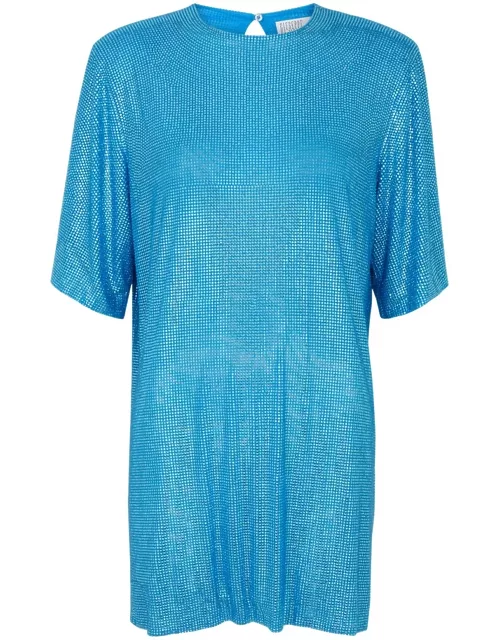 Giuseppe DI Morabito Crystal-embellished Stretch-tulle Mini Dress - Blue - 44 (UK12 / M)