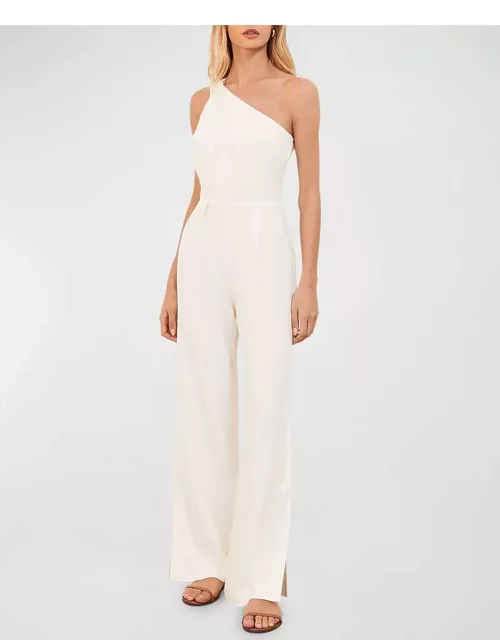 Solid Avery Asymmetric Detail Jumpsuit