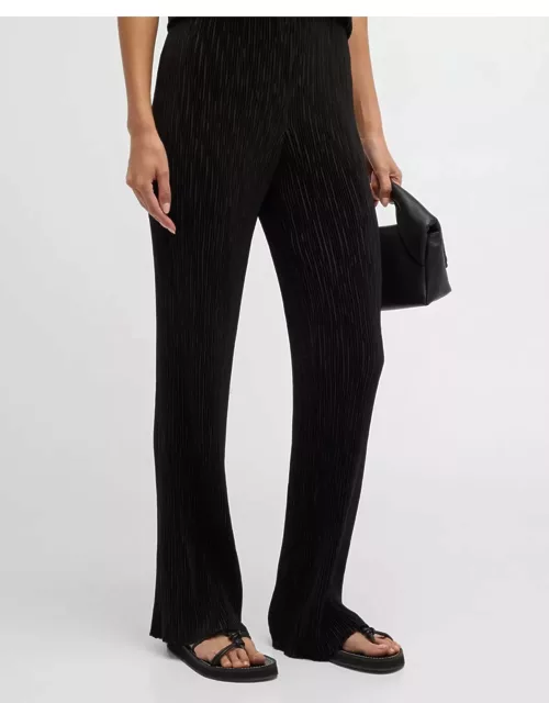 Parkside Pleated High-Rise Satin Pant