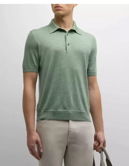 Men's Knit Short-Sleeve Polo Shirt