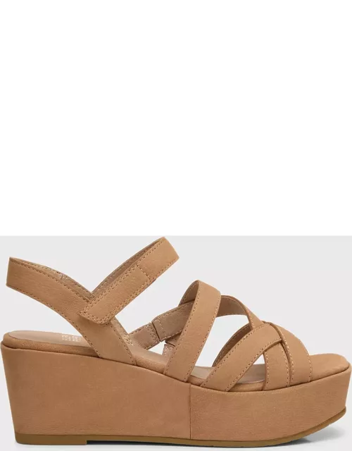 Mazy Suede Strappy Wedge Sandal