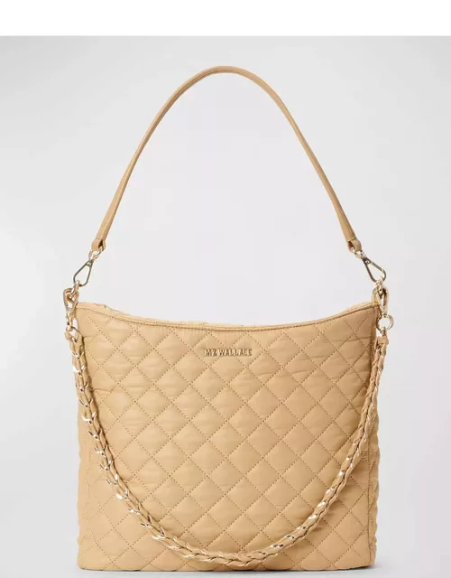Crosby Quilted Nylon Hobo Bag