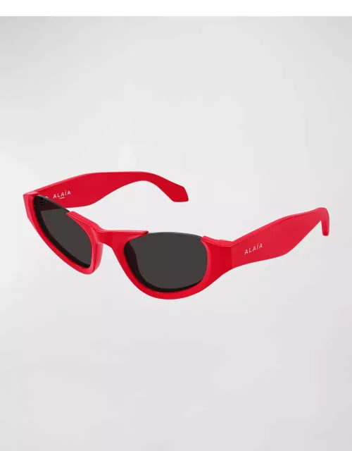 Semi-Rimmed Acetate Cat-Eye Sunglasse