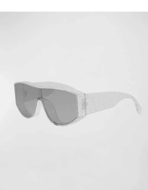 Men's Allover FF Logo Nylon Shield Sunglasse