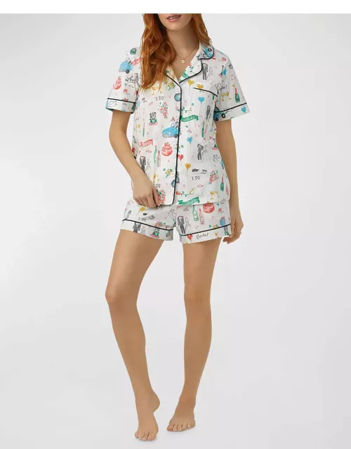 Printed Organic Cotton Jersey Shorty Pajama Set