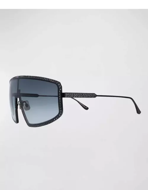 Shady Luv 2 Embellished Titanium Shield Sunglasse