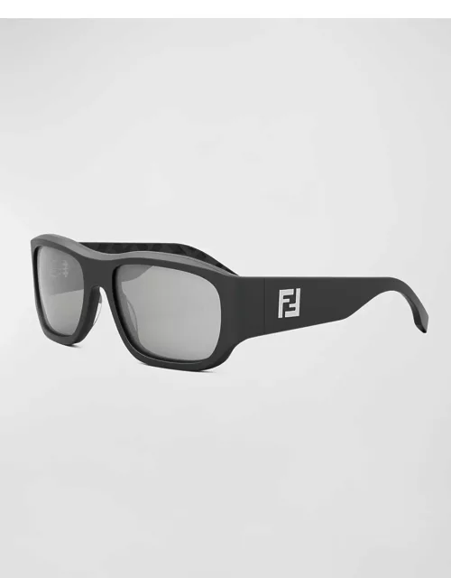 Men's FF Logo Rectangle Sunglasse