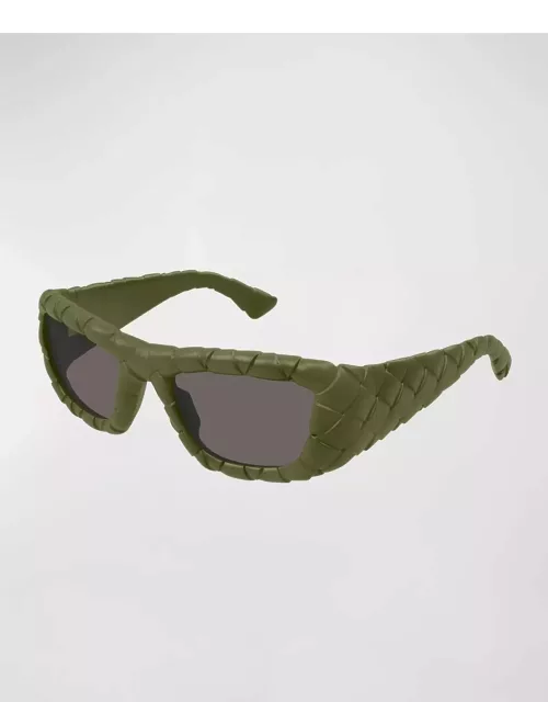 Woven Plastic Rectangle Sunglasse