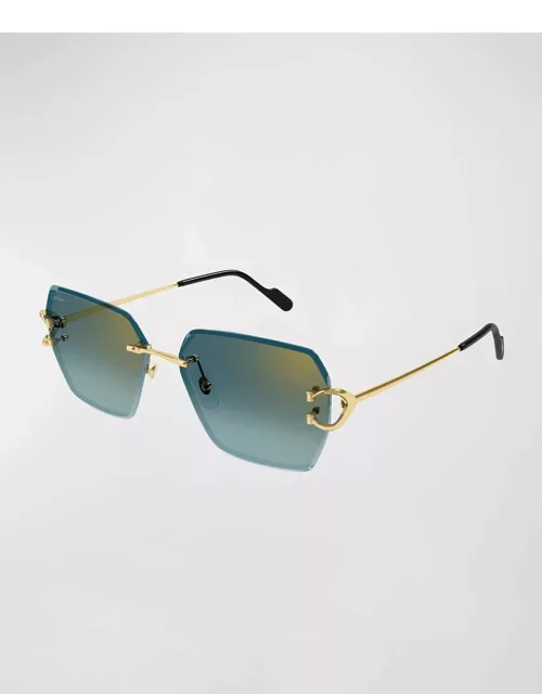 Rimless Metal Butterfly Sunglasse